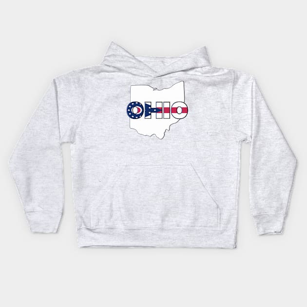 Ohio Colored State Letters Kids Hoodie by m2inspiration